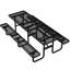Table de pique-nique en métal robuste pour 10 personnes, table de salle à manger extérieure avec trou pour parasol, structure en acier galvanisé antirouille, capacité de 882 lb-130155017-130155016-130155014