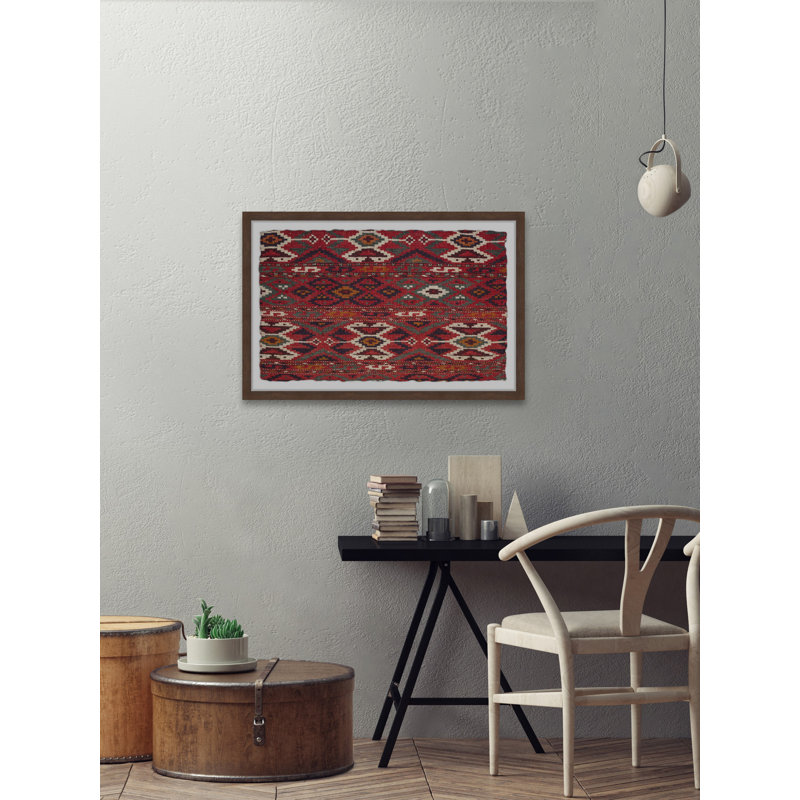 «Red Tribal Motif», reproduction encadrée, L 12 po x H 8 po