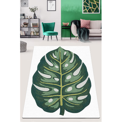 Antibacterial Washable Area Rug, 4 x 7.9 Feet, 100% Polyester with Non-Slip Felt Dot Underside | Pile Height: 0.16 in, Total Thickness: 0.39 in | Perfect for Living Room, Bedroom, & Home Decor, Machine Washable