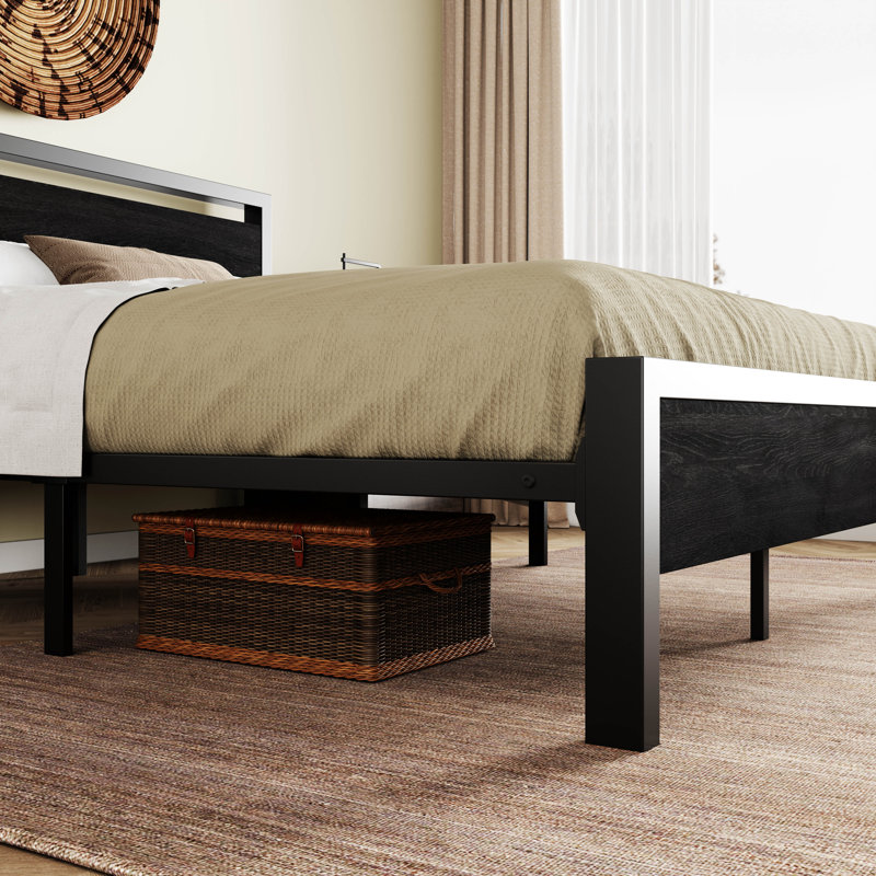 Minas Platform Bed - Queen - Black, Queen, Black