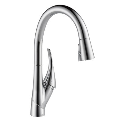 Robinet de cuisine escamotable à poignée simple Esque avec technologie Diamond Seal et ShieldSpray