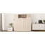Lit escamotable double avec armoires de rangement, beige