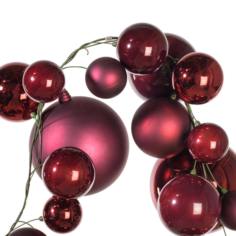 Guirlande de 6 pi Vickerman., Rouge vin