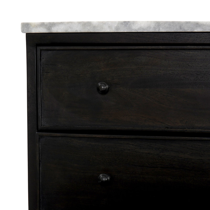 Odette Nightstand-antique Belgium Bleach, Dark Reclaimed/White Statuario Marble