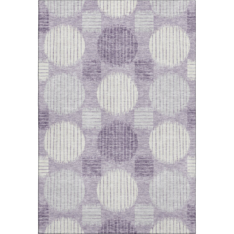 Premium Machine Washable Prisco Purple Rug