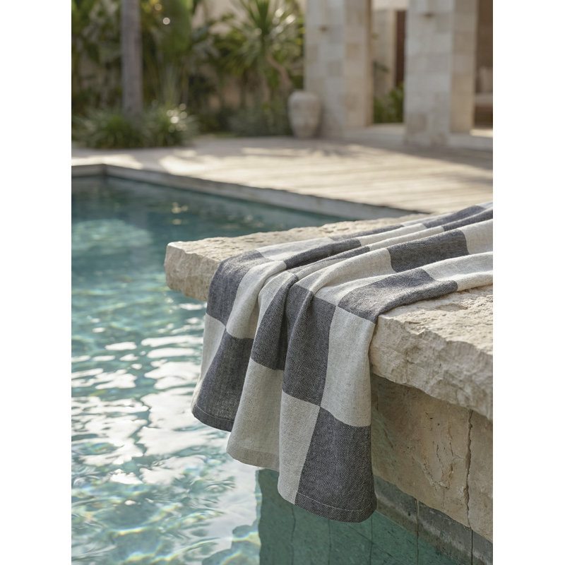 Serviette noire en coton, Noir