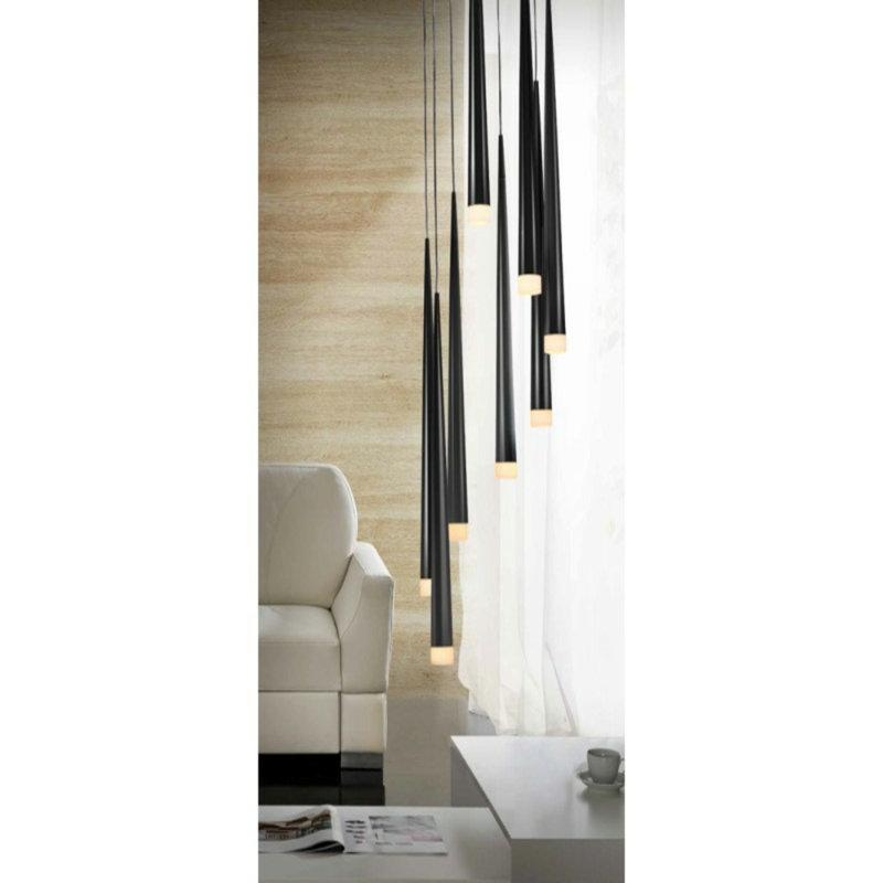 Stylo 8 - Light Cluster Pendant, Black, Black
