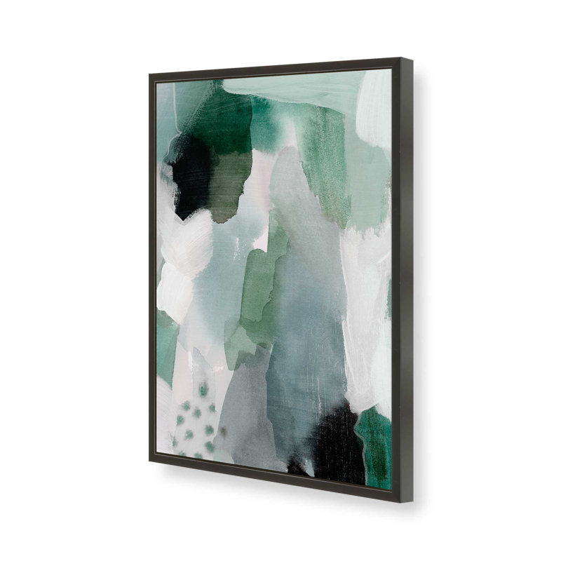 Emerald Mist I Print dans un cadre, Cadre d'angle ouvert noir satiné, H 15 po x l 12 po