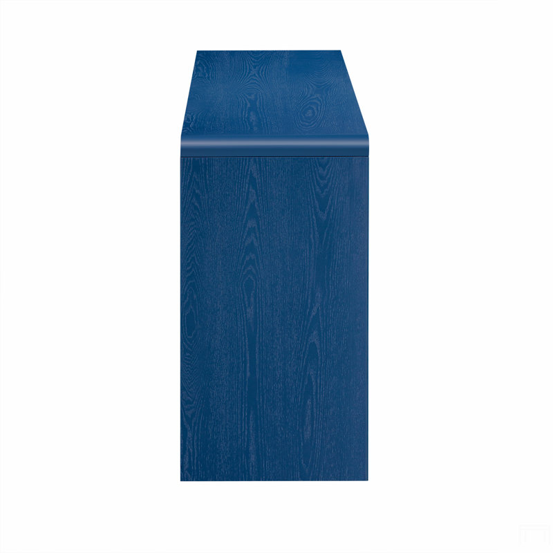 Console rustique avec 3 tiroirs cannelés, Bleu
