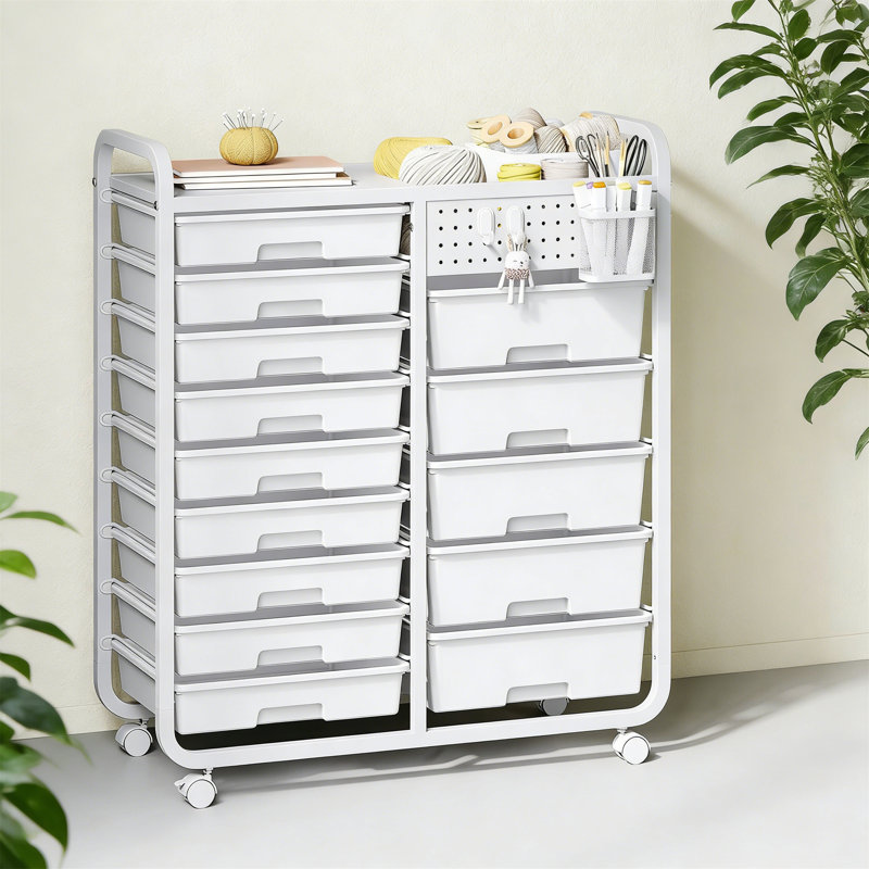 91.15cm H x 76.7cm W Art Cart, White