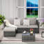 Ensemble de meubles de patio 2 pièces, canapé modulaire d'extérieur en L avec repose-pieds pour la cour-715904312