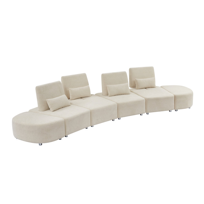 Canapé modulaire 6 pièces 186 po, Chenille beige