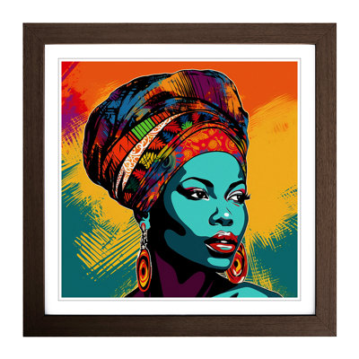 African Woman Pop Art No.3 - Framed Print