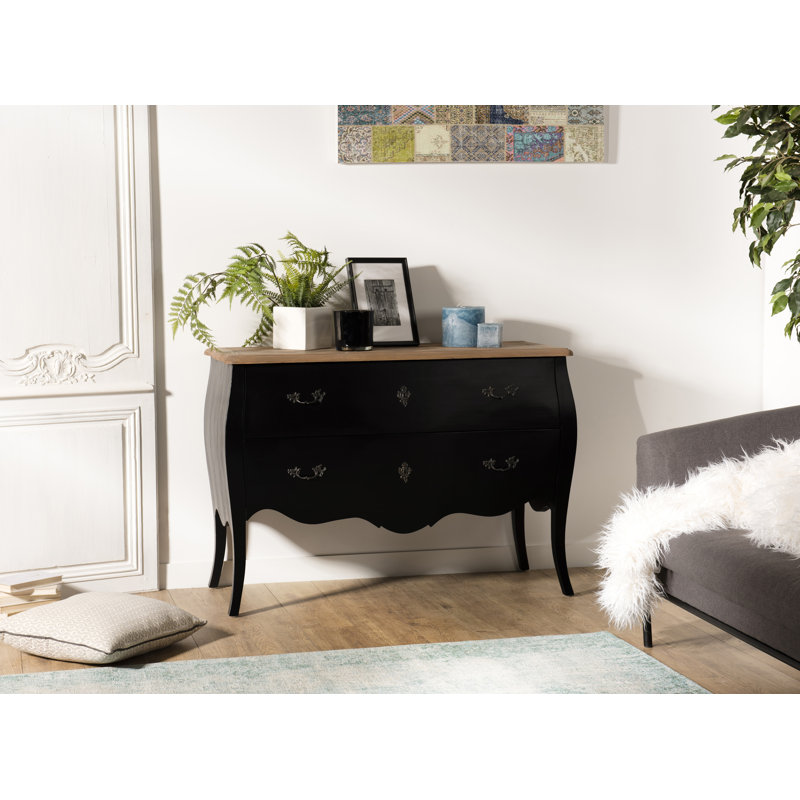 Achouhada Solid Wood 121cm W 2 - Drawer Chest of Drawers