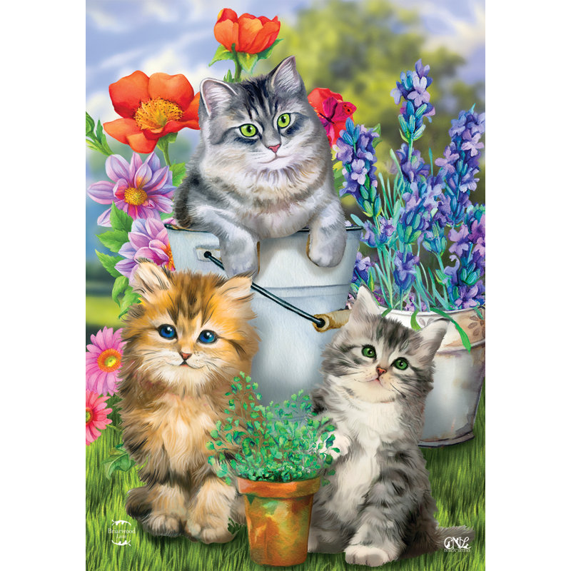 Drapeau de jardin Garden Cats Spring House
