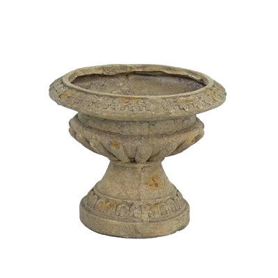 Humphreys FLUTED URN Low 28cm Verdigris Effect