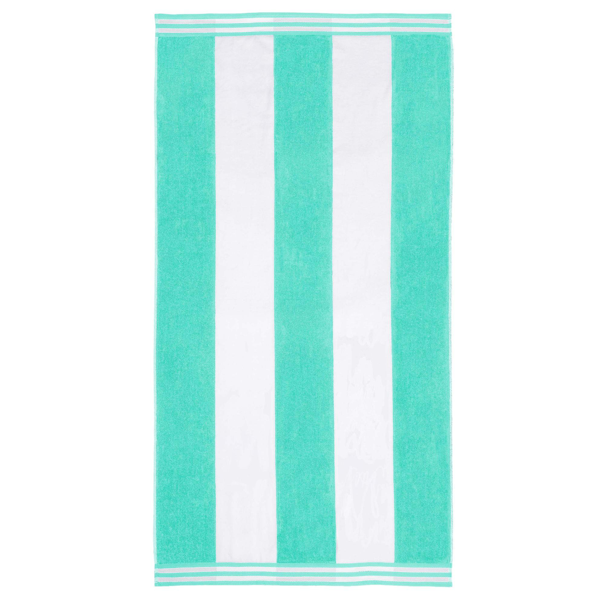 Calheta Cotton Oversized Cabana Stripe Beach Towels, 1, Mint