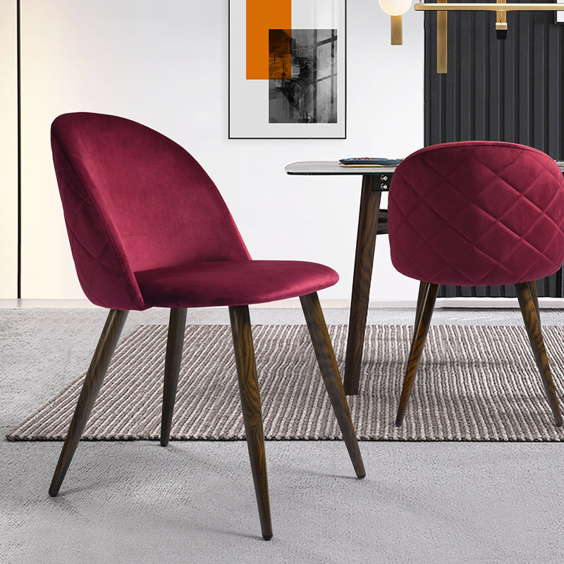 Abel 46cm H Velvet Upholstered Side Chair, Rose