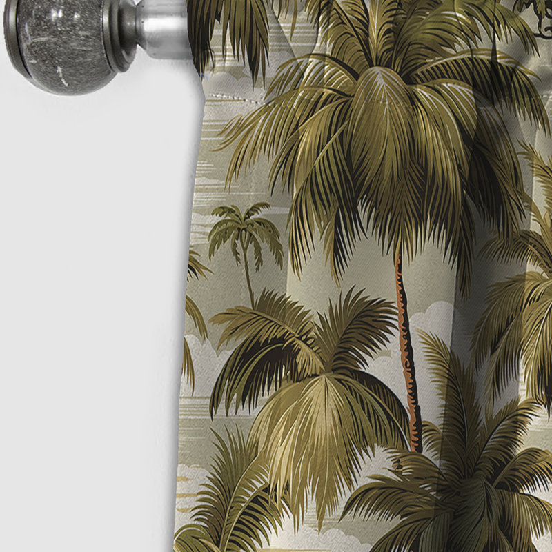 Motif tropical Tranquil Palms - Rideau floral - Rideau occultant floral - 1 panneau, L 52 po x L 95 po