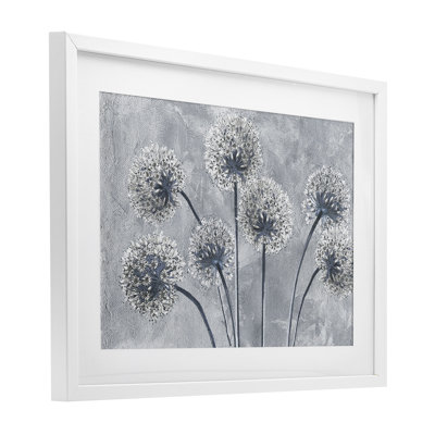 «Blue Onion Flowers», reproduction d'art sous verre encadrée par Sophie 6