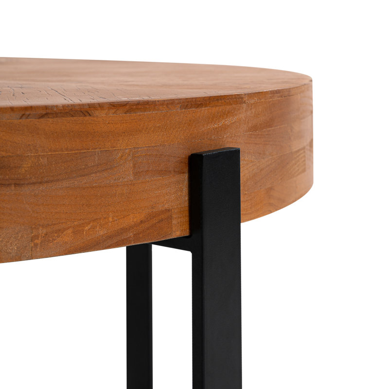 Table basse ronde avec plateau en bois manufacturé