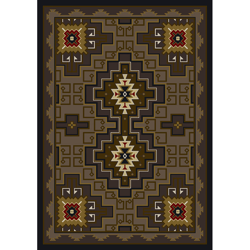 Tapis châtaignier métier tissée à la machine Andrea, Rectangle 5 pi x 8 pi