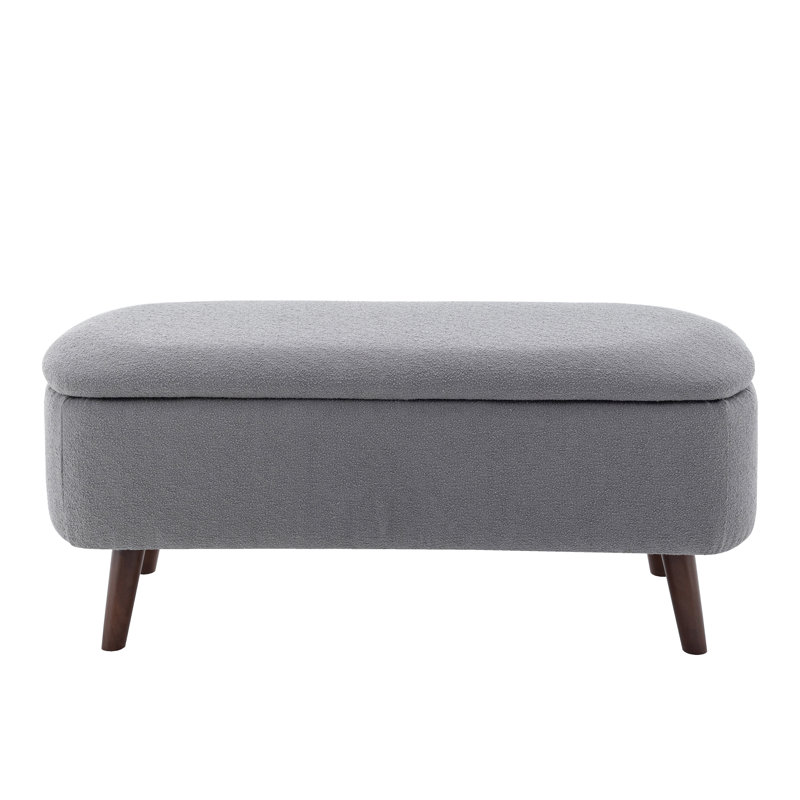 Banc de rangement en tissu Caralina, Gris