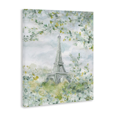 Art mural sur toile, "Tour Eiffel à travers les branches" par Carol Robinson