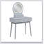Ensemble de coiffeuse de luxe avec miroir à DEL et tabouret, grand rangement pour les cosmétiques et les accessoires, finition grise élégante-240421286