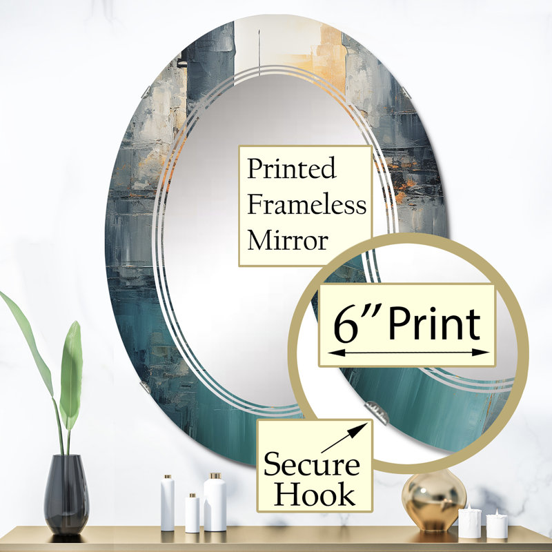 Lindezza - Miroir mural moderne ovale, 36 po x 24 po