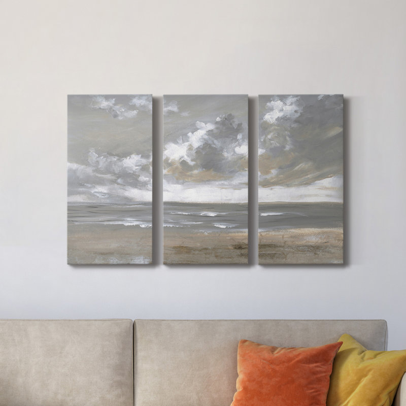 Windswept - peinture sur toile tendue 3 pièces, H 12 po x l 24 po x P 1 po