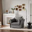 Fauteuil d'appoint moderne surdimensionné, rembourrage amovible en chenille gris doux pour le salon