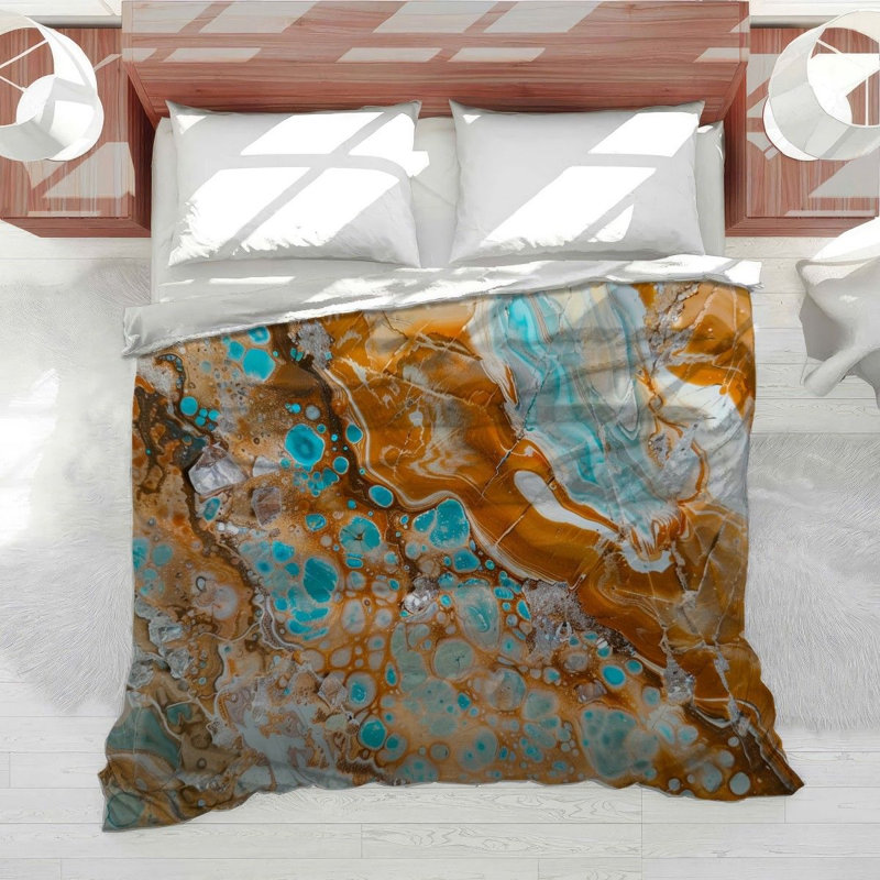 Marble Abstract Cool Cotton Blend Abstract Comforter, Twin Extra Long Comforter