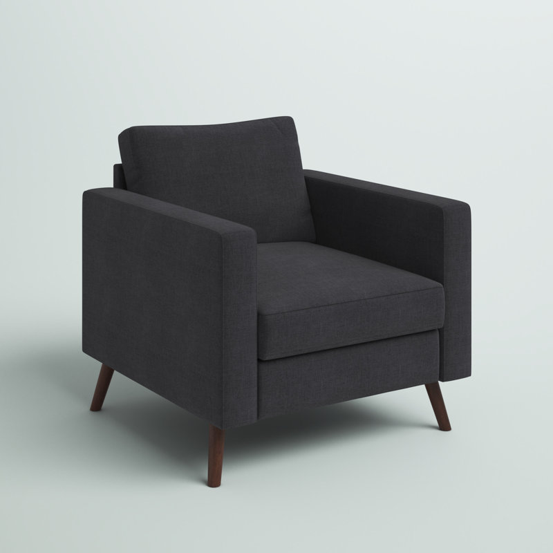 Essex Street Upholstered Armchair, Dark Gray Polyester