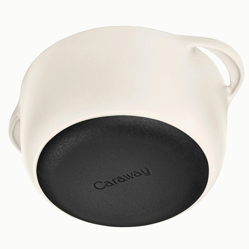 Caraway 6.5Qt Enameled Cast Iron Dutch Oven W/ Flat Lid, Cream