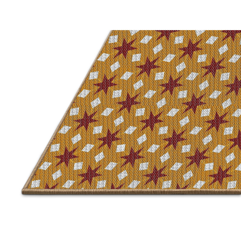 Tapis orange tissé à la machine, Rectangle 5 pi x 7 pi
