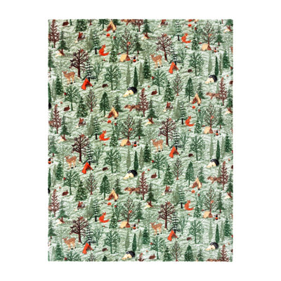 Lodge Wood Throw Machine Woven Throw Blanket