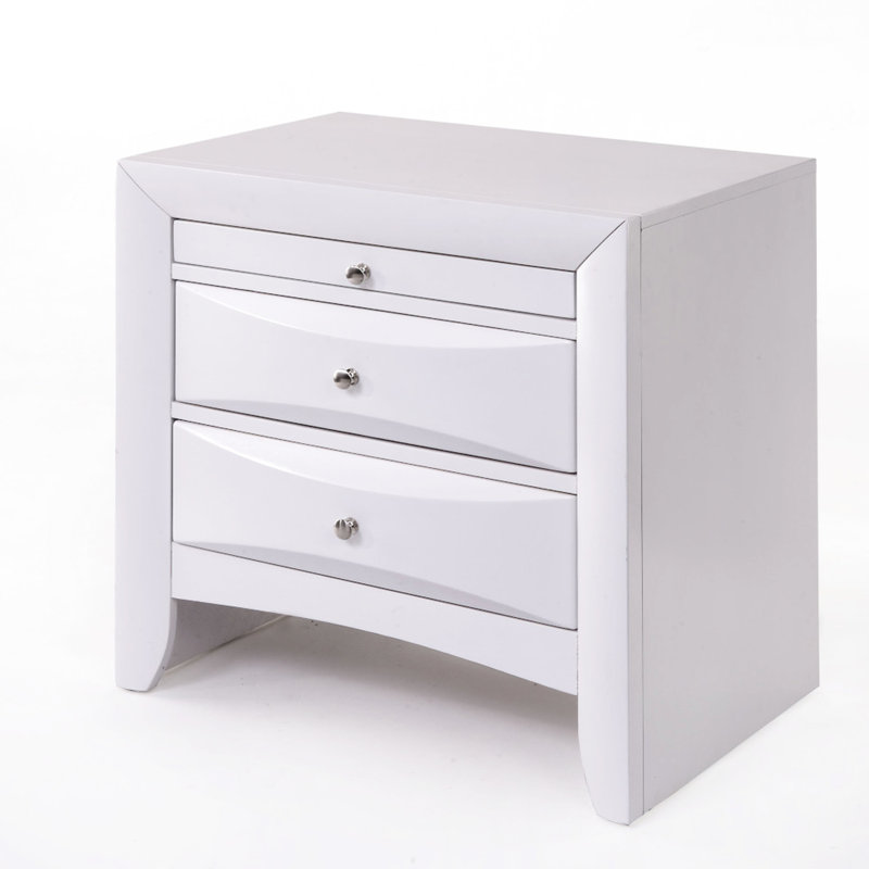 Table de chevet blanche élégante avec rangement fonctionnel et look chic pour une organisation pratique
