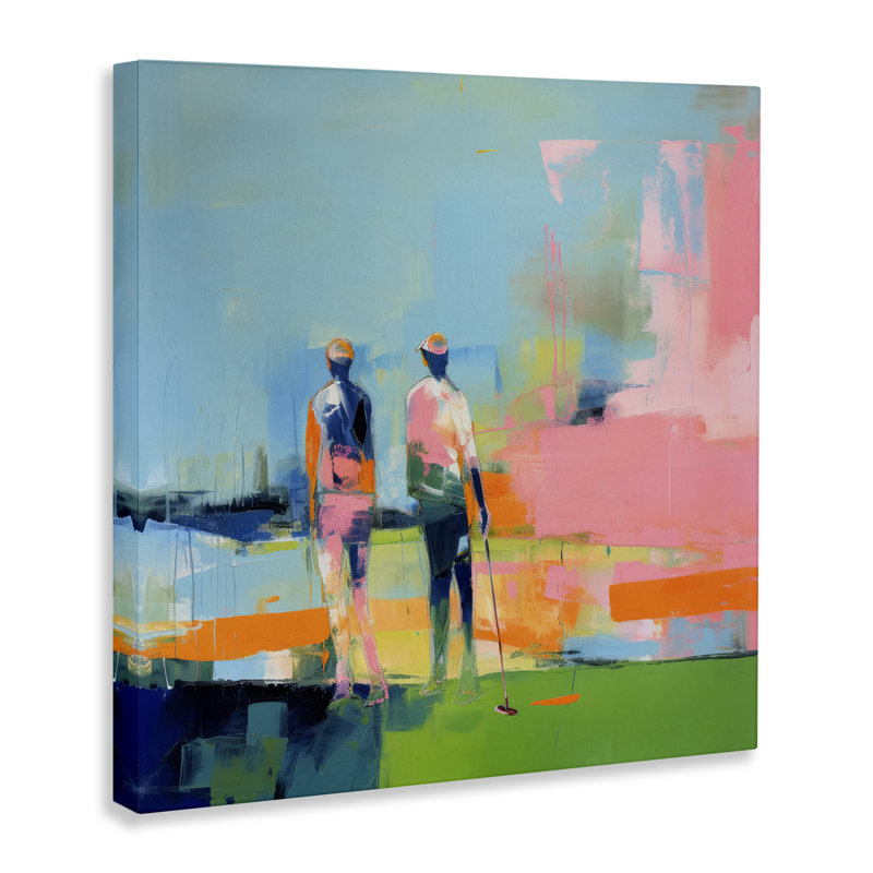Art abstrait sur toile, scène de golf abstraite par Irena Orlov, H 36 po x l 36 po