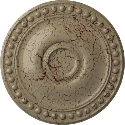 Endurathane Raymond Ceiling Medallion, 18 1/8"OD 3 5/8"ID x 1 1/8"P (Fits Canopies up to 5 1/8"), Hand-Painted Green Gold Finish
