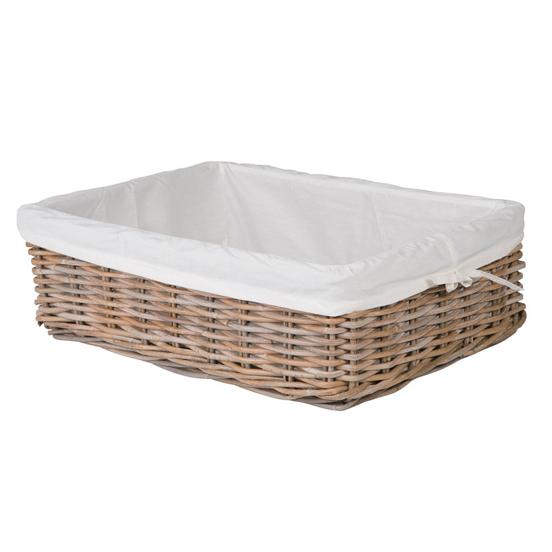 Panier en rotin Ayriauna, Grand - H 8,5 po x l 26 po x P 21 po