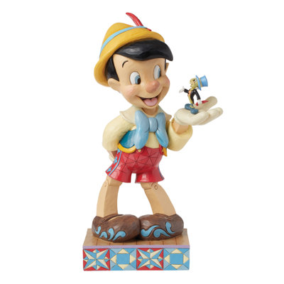 Disney Traditions by Jim Shore Pinocchio Holding Jiminy Cricket Big Figurine 15.38 Inch