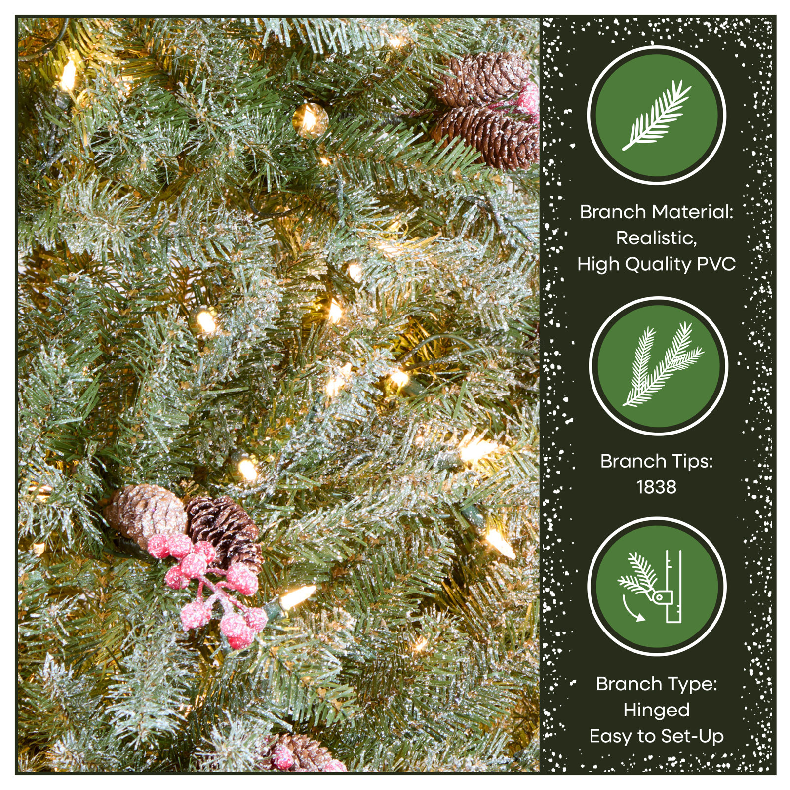 Pre-Lit Fir Christmas Tree, 6.5' H