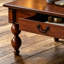 Table basse rectangulaire en bois avec tiroir de rangement, table de cocktail rétro avec pieds en bois massif en forme de gourde pour le salon, assemblage sans outils (noyer)-1616815986