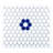 Metro Ion 1" Hex Sapphire Single Flower Wht 10-1/4" x 11-7/8" Porcelain Mosaic Floor & Wall Tile