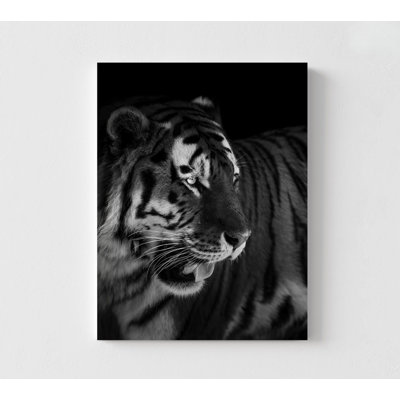 «The King» par Alex Zhao, affiche de photographie de tigre noir et blanc, décor de maison de roi de la jungle, photo de tigre encadrée, photographie d'animaux sauvages