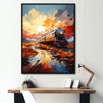 Orange Train Sublime Landscape - reproduction imprimée