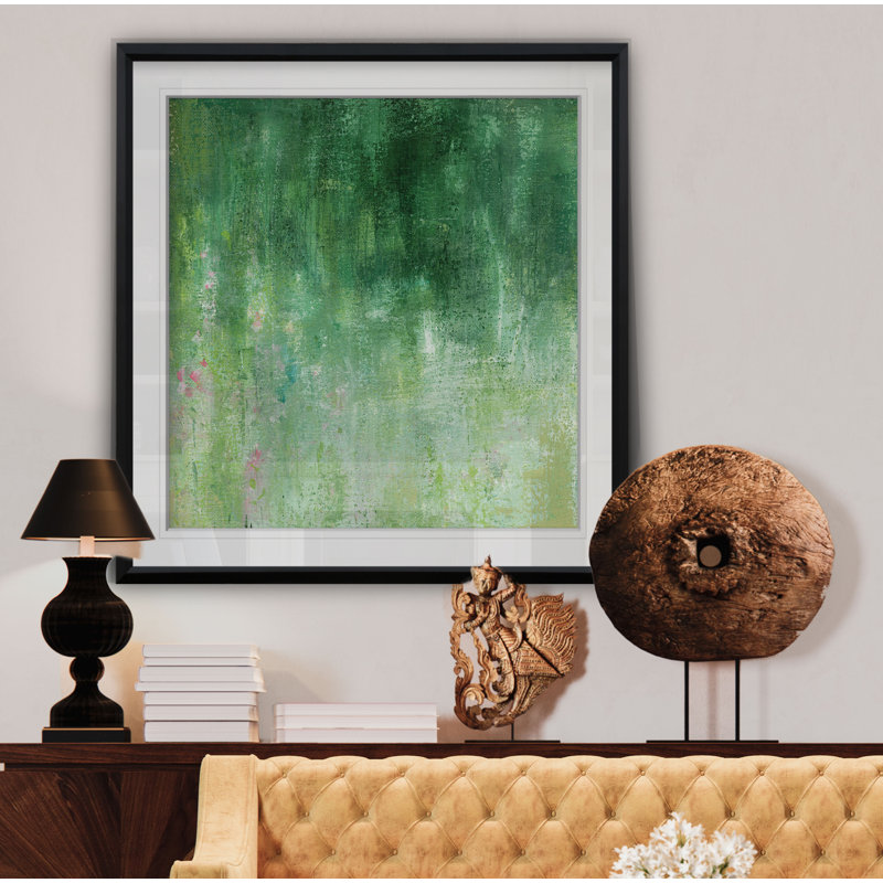 « cealdon jardin », peinture, H 16 po x l 16 po x P 2 po, Cadre noir