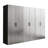 Garage Cabinet D  3  - 96 In. W, 79 H, Contemporary Metallic Grey Design, Drawers, Water And Heat Proof, 2X Edge Banding, E0-Grade Board, Shelf Mechanism, Double Bracket  3 , Contemporary, Grey,