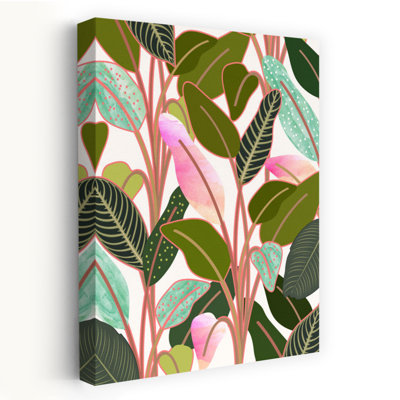 Contemporary Art Colorful Contemporary Modern Forest Nature Art by Uma Gokhale - Wrapped Canvas Print